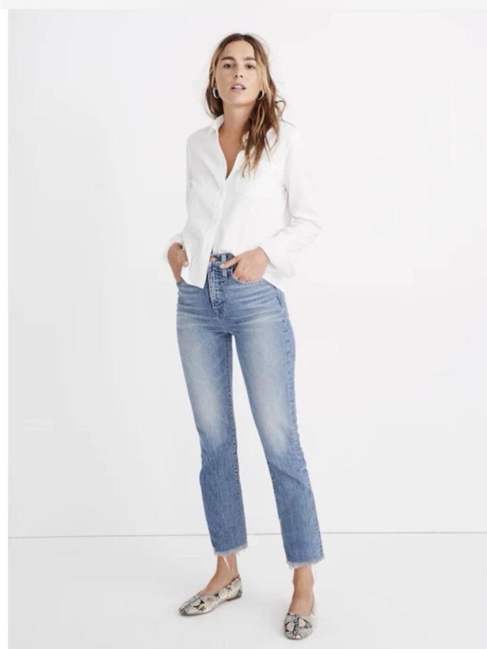 Madewell Perfect Vintage High-Rise Straight Crop Jeans in Light Blue Wash